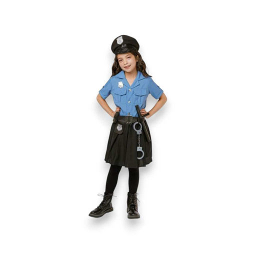 Picture of POLICEWOMAN COSTUME WITH HANDCUFFS, WALKIE-TALKIE, BATON 7-8